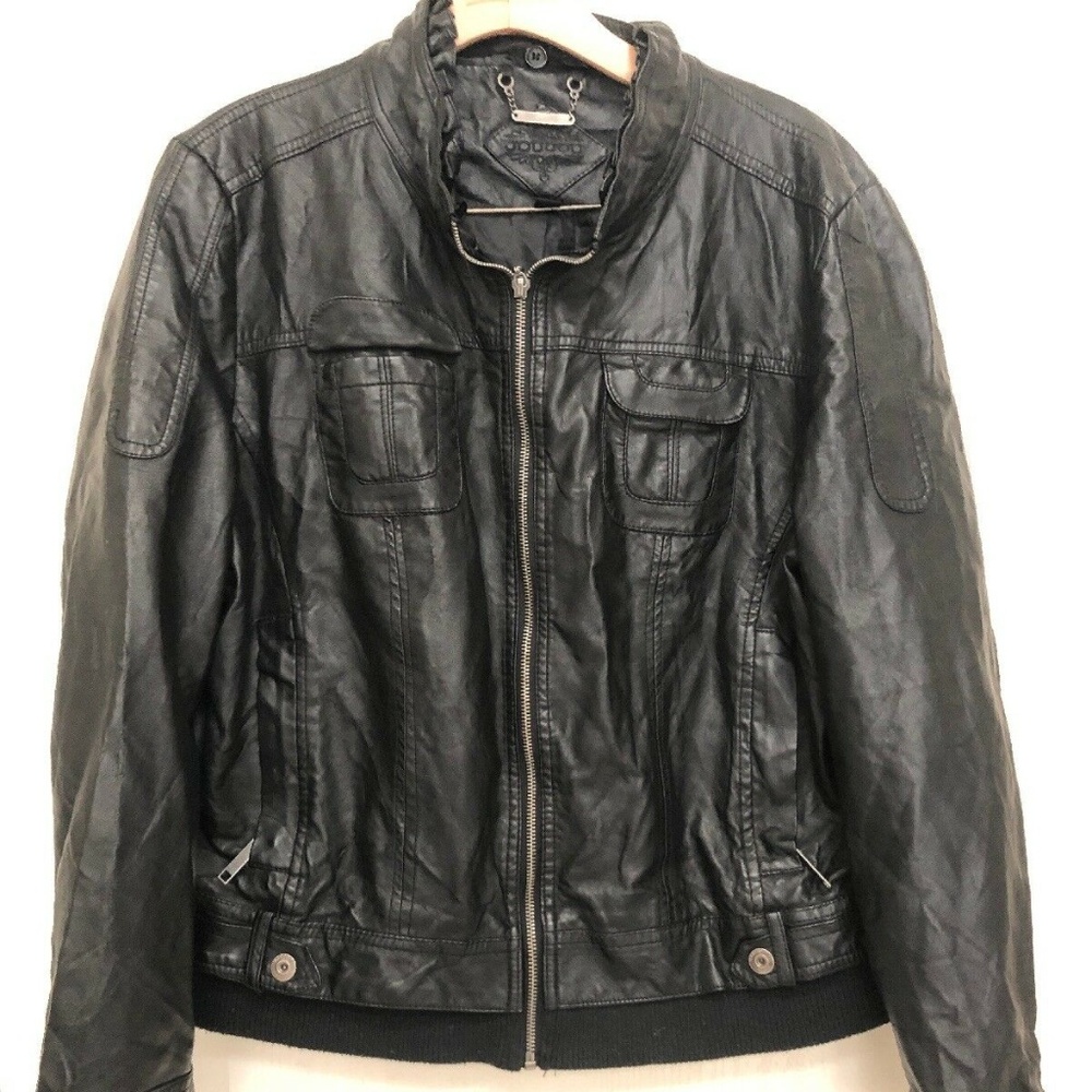 Black JouJou Faux Leather Lined Jacket - Vegan & P